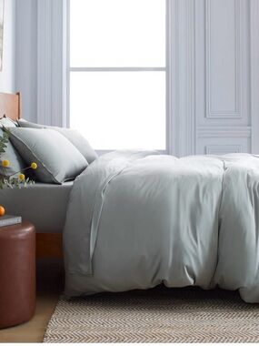 Quince Bamboo Duvet Cover Set / Eucalyptus /king Cal King
